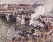 Camille Pissarro Pont Boieldieu in Rouen,damp weather Spain oil painting artist